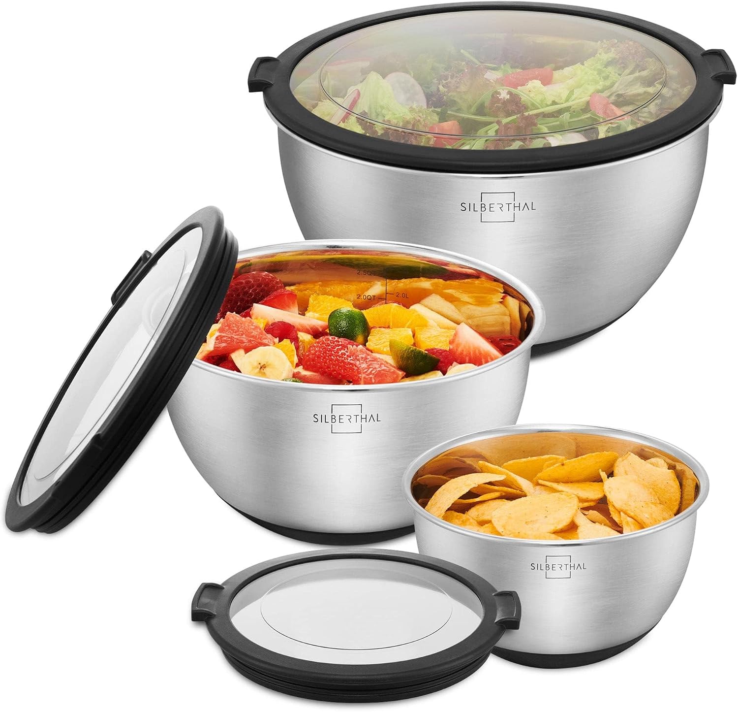 SILBERTHAL Centrifugadora Ensalada Acero Inox 4,5L - Escurridor Lechuga