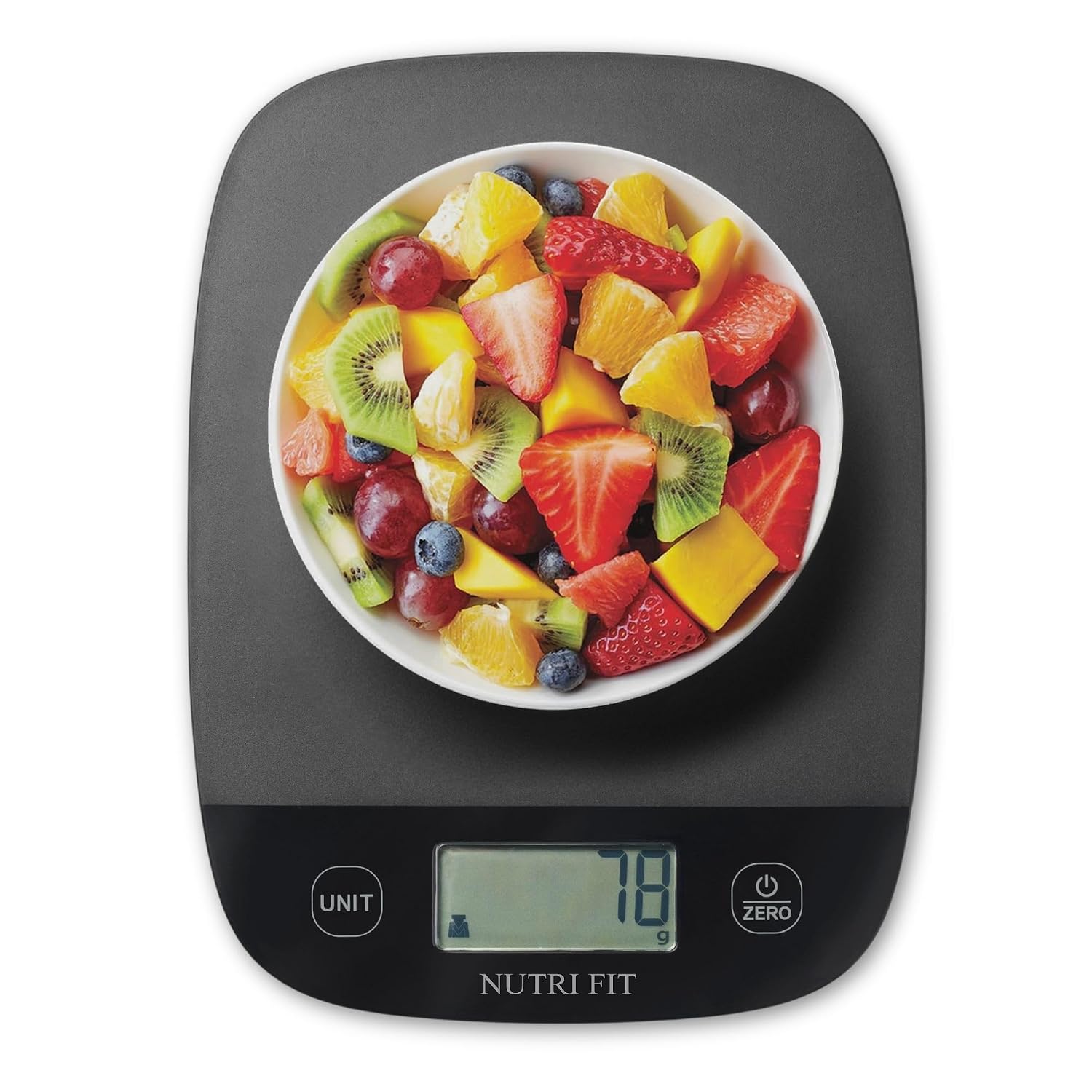 NUTRI FIT Báscula De Cocina Digital Ultrafina de Plástico, 5kg/11lb, Negra