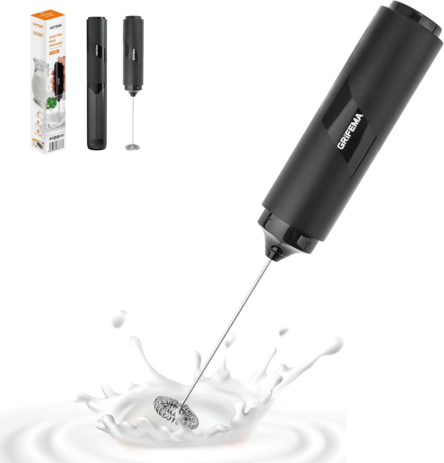 GRIFEMA Espumador de Leche Eléctrico Recargable Batidor Café USB