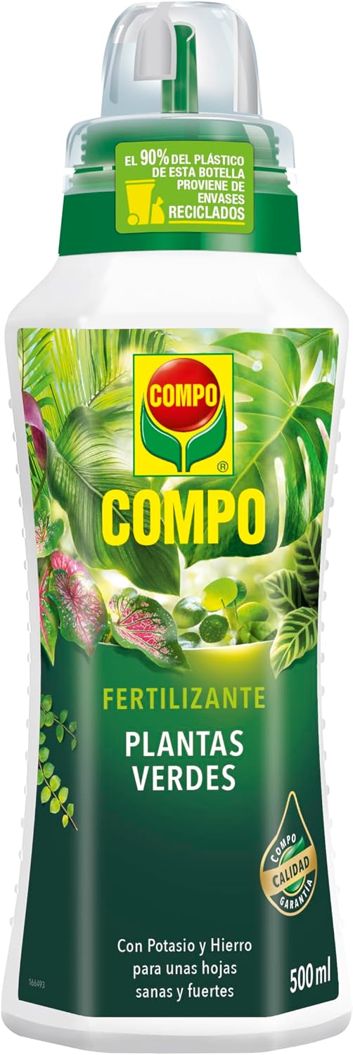 COMPO Fertilizante Plantas Verdes, Con extra potasio y hierro, 1,3 L