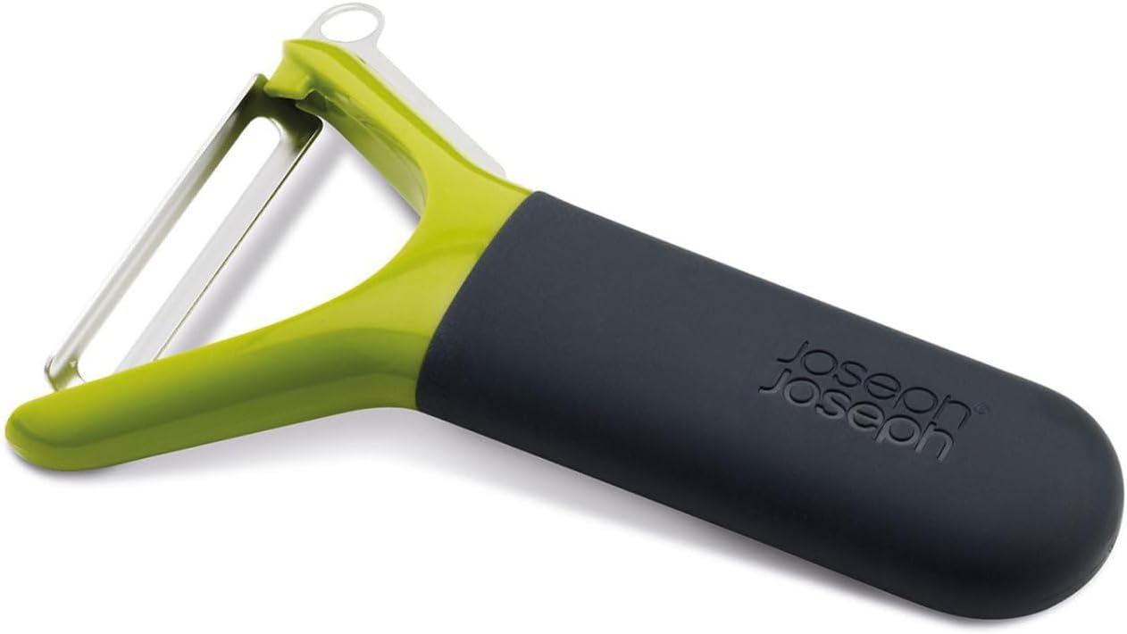 Joseph Joseph Pelador en Forma de Y de Acero Inoxidable, Pelado de Verduras, Quitador de Quitador de raíces y Cuchilla de Raspar, Lavable en Lavavajillas, Verde