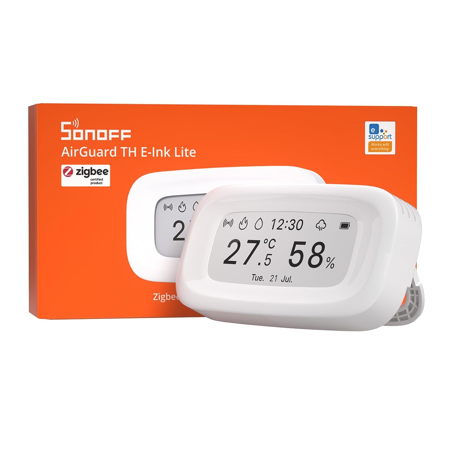 SONOFF Zigbee SNZB-02UL - Termómetro higrómetro con pantalla de tinta