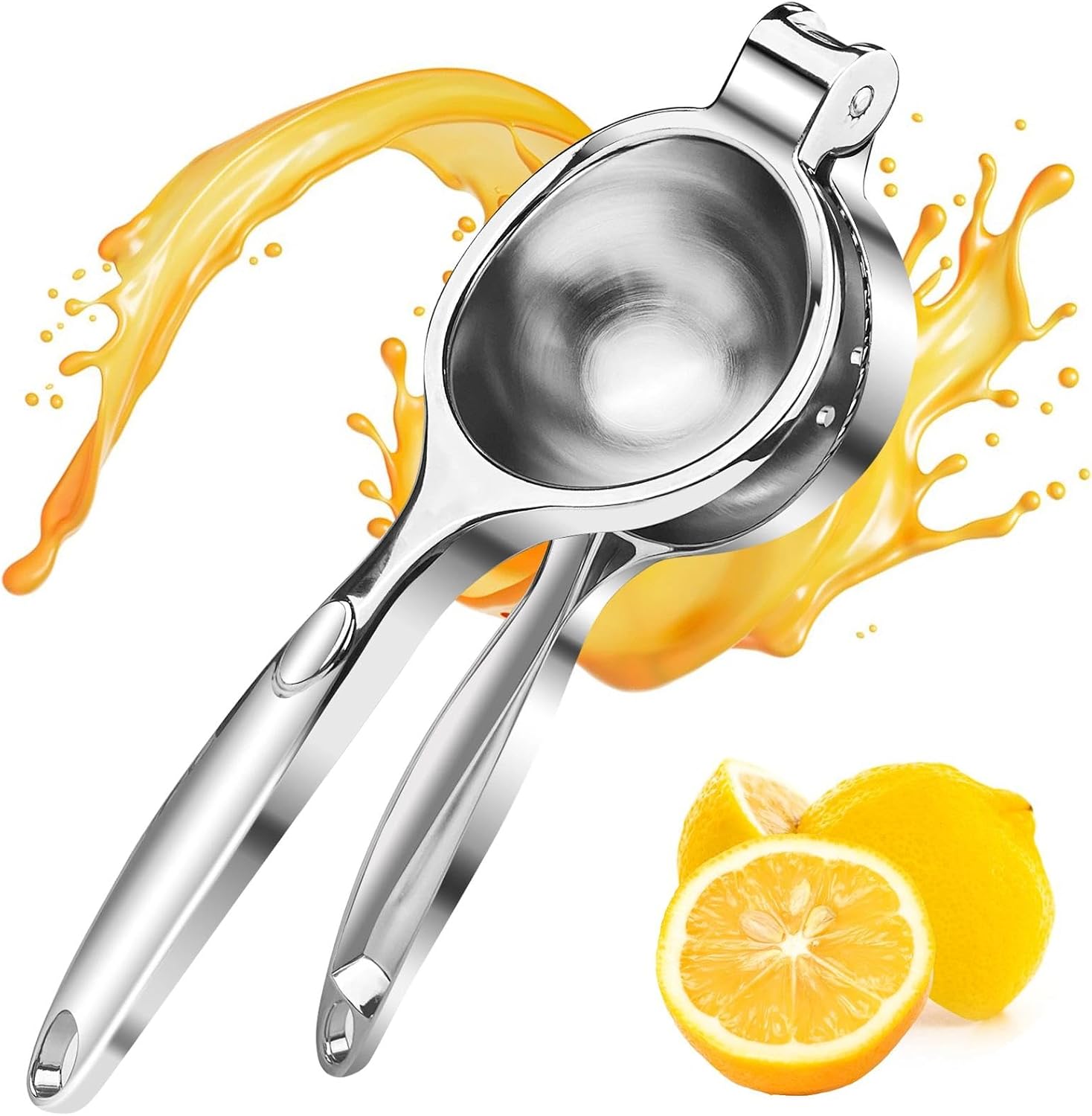 Lime Herramienta Exprimidor, Aluminio Exprimidor de Frutas, 7 cm de Diámetro, Exprimidor Limon Manual Profesional, Prensa Manual para Cítricos, para Limon Naranjas, para Naranja, Lima (Plata)