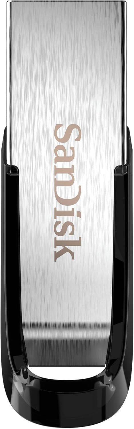 SanDisk Ultra Flair Pendrive 128 GB Memoria USB 3.0 (Velocidad de lectura hasta 150 MB/s, Protección con Contraseña, Carcasa de metal elegante y duradera, Plata) Negro