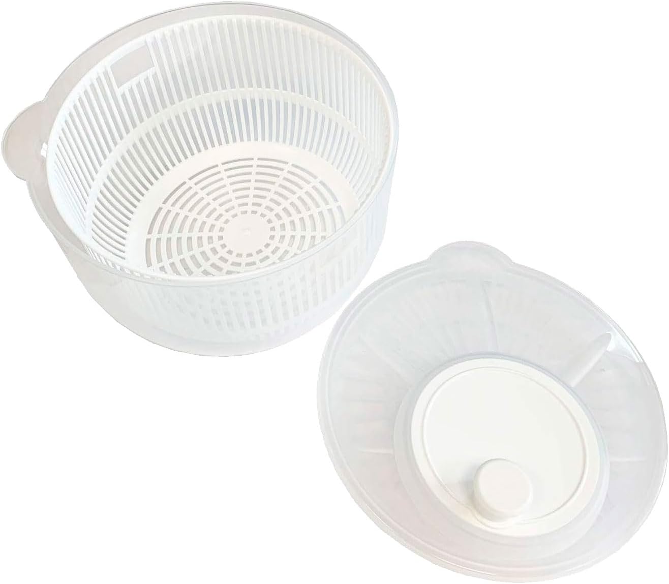 Acan Tradineur - Centrifugadora de Ensalada 4 litros, plástico, escurridor Manual para Lechuga y Verduras, Mecanismo de Giro en la Tapa, Recipiente Transparente y colador 25 x 17 cm, Color Aleatorio
