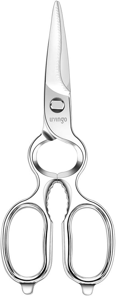 LIVINGO Tijeras de Cocina Resistentes Multiuso Profesionales, Tijeras de cocina Multifunción Acero Inoxidable para Aves, Carne, Pescado, Huesos, Pollo, Barbacoa, Verduras Lavavajilla