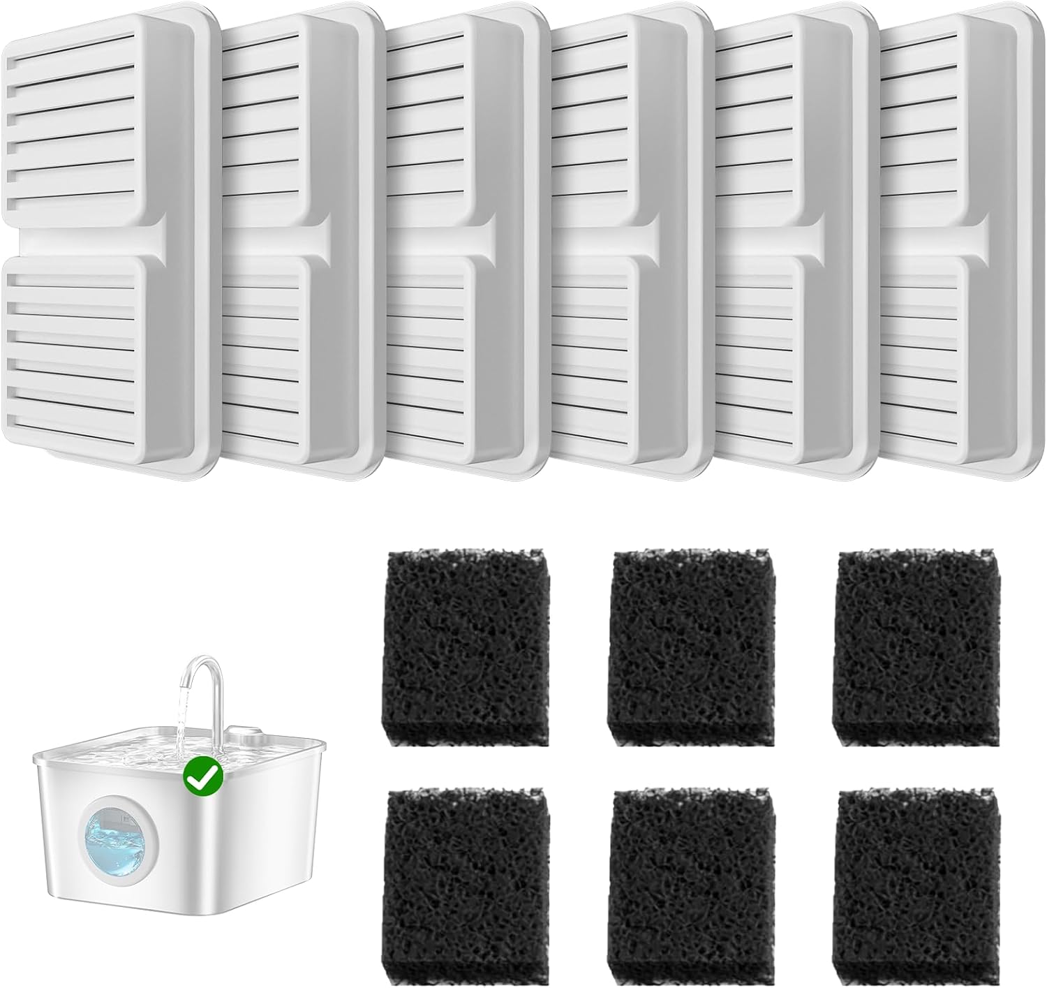 Fuente para Gatos Acero Inoxidable - 2,6L Bebedero Gatos Automatico Estilo Grifo Súper Silenciosa con Cable, Cuádruple Filtración, Fácil de Limpiar, con LED 3 Filtros y 3 Esponjas