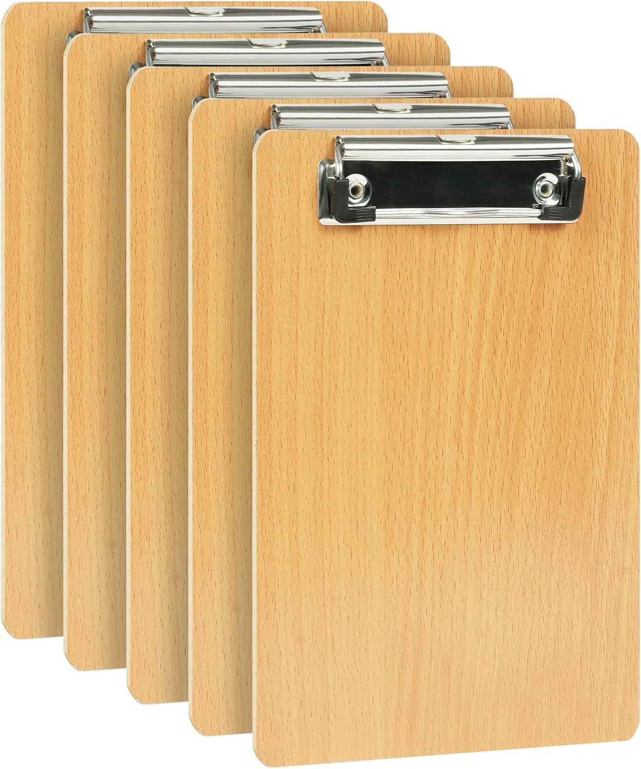 OFFCUP A5 Portapapeles de Madera con Pinza, 8 Piezas Portapapele con Agujero Colgante, A5 Clipboard Tablero de Escritura, Tableros con Pinza para Notas