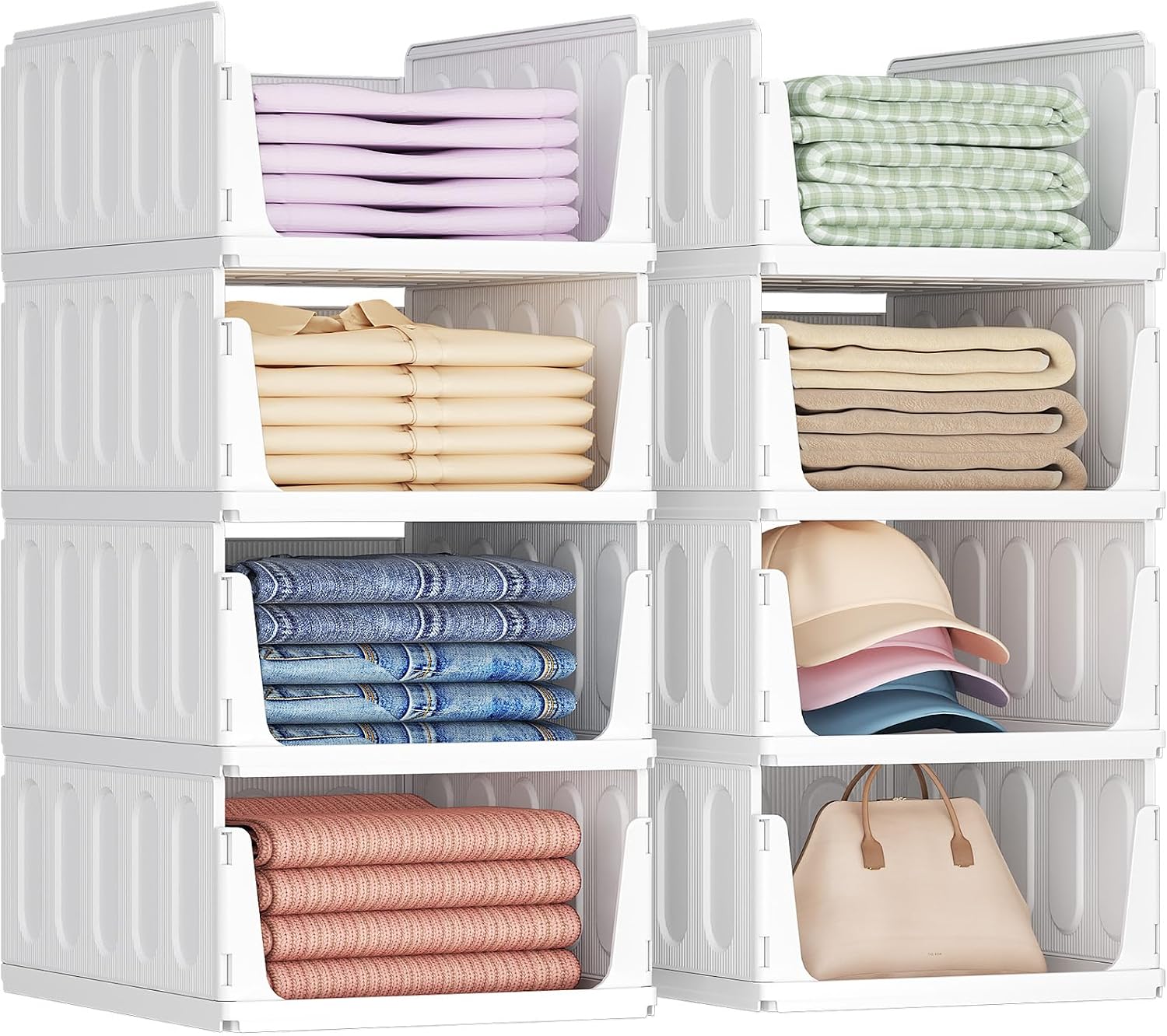 Lifewit Organizador de Armario Apilable, Cajas Almacenaje para Ropa, 5 Pack