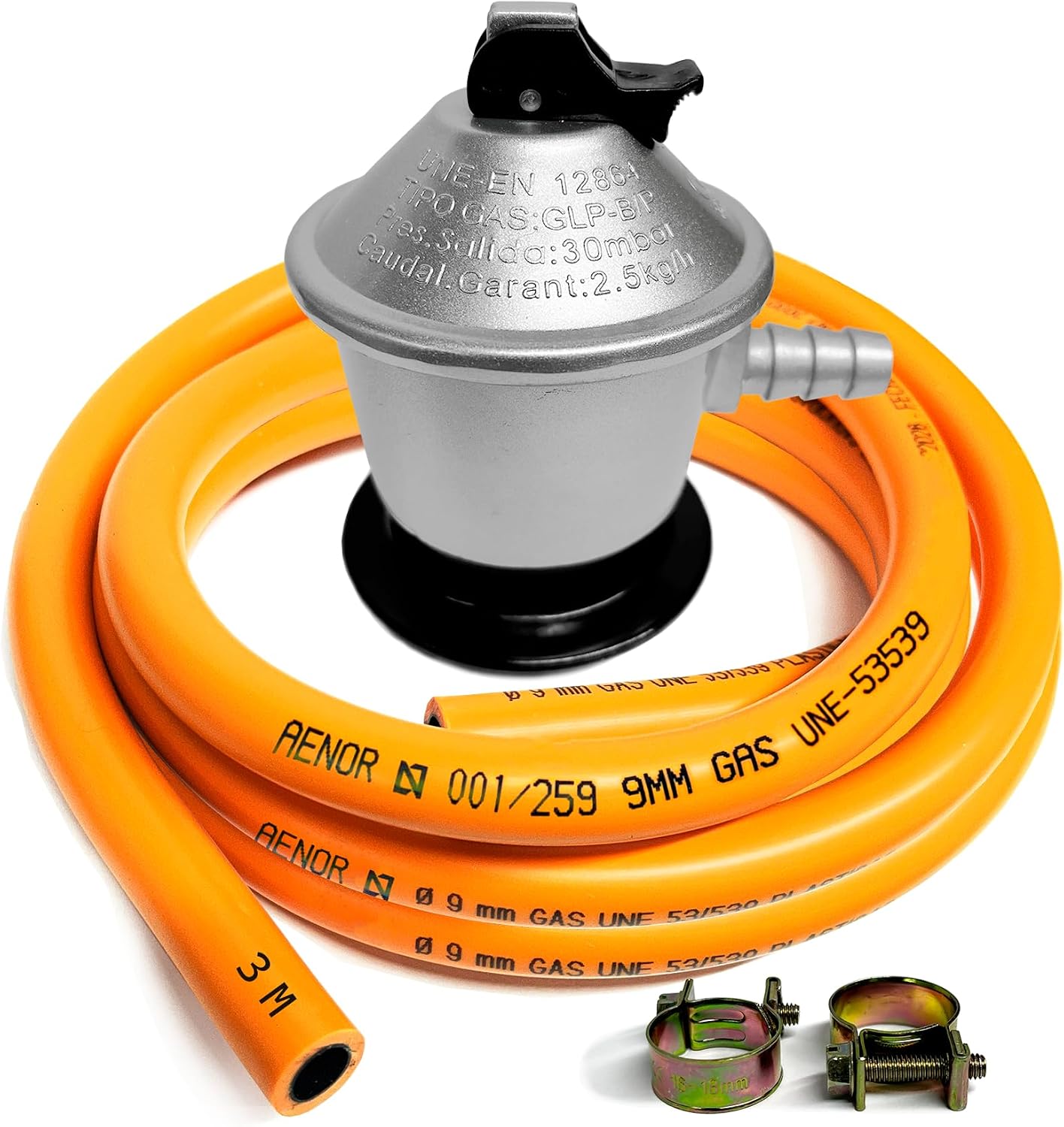 Cia&Co Kit Regulador Gas Butano 30 mbar + Manguera 1,5 m