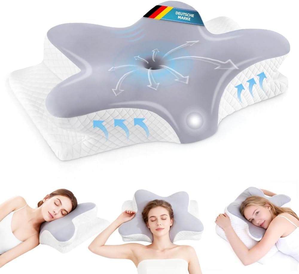Almohada Cervicales y Cuello,2 in 1 Almohada Ergonómica de Espuma