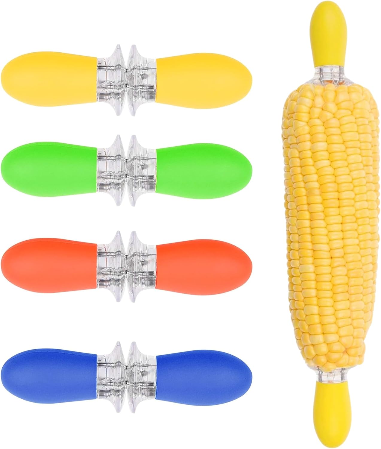 8 Piezas de Sujetadores para Mazorcas de Maíz, Sujetadores de Acero Inoxidable para Mazorca de Maíz - Sujetadores de Maíz de Doble Pin, Diseño de Enganche, Tenedores para Mazorca de Maíz para Cocina