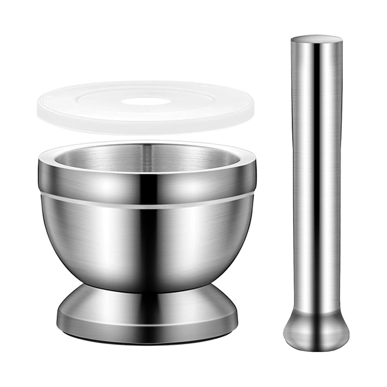 Mortero cocina con mano de acero inoxidable 304 Ø 12 cm para especias