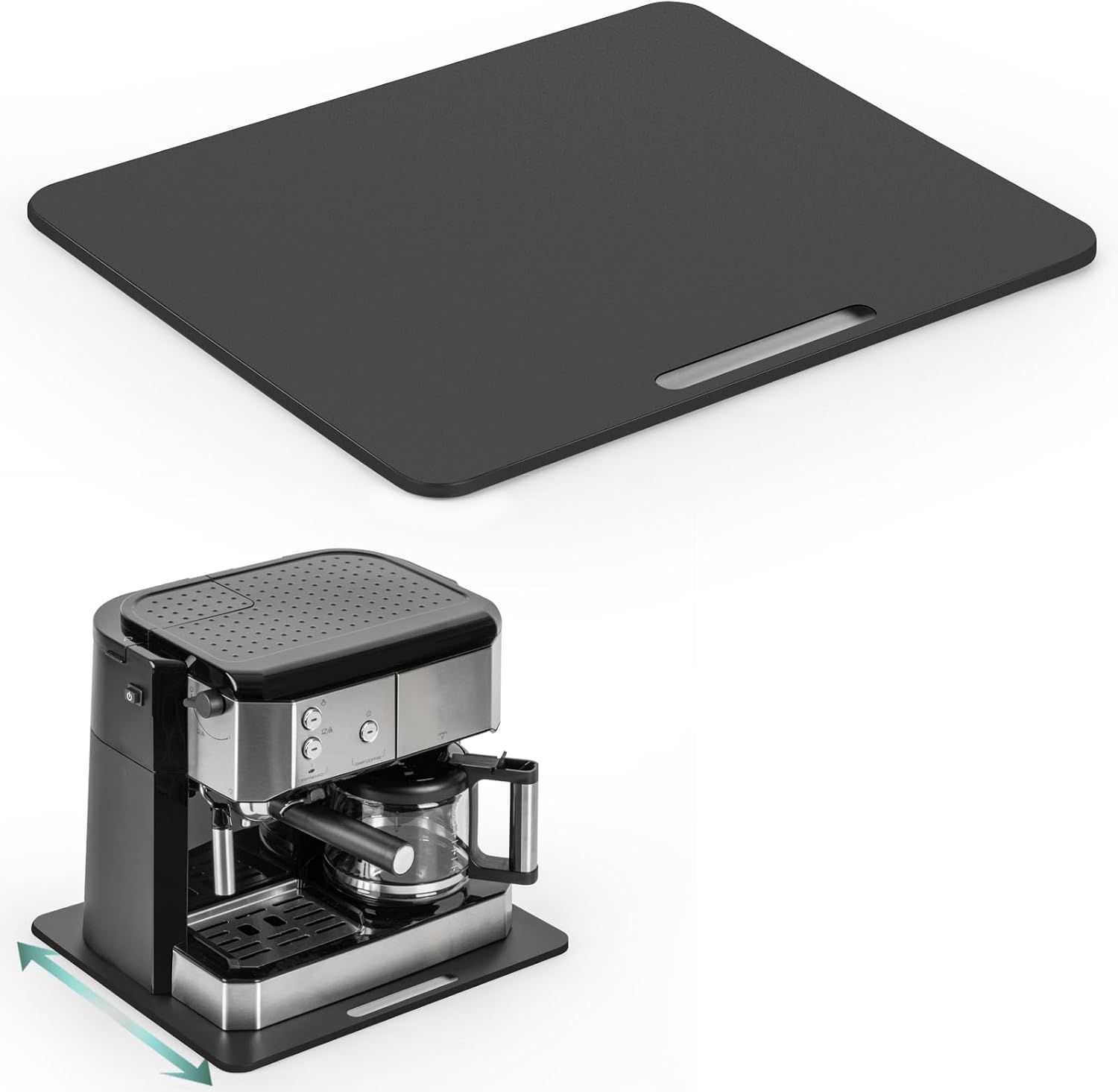 ANBOXIT Bandeja deslizante de metal para electrodomésticos, para cafetera