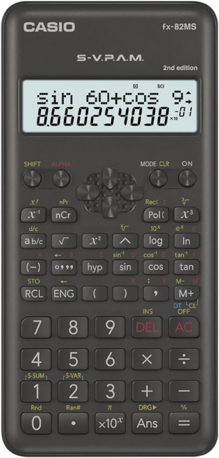 Casio FX-82MS-2-S-ET-B, Calculadora Científica, 1, Gris Oscuro