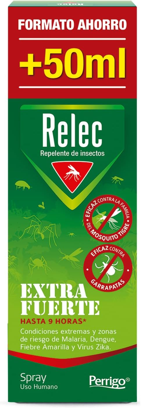 Relec Extra Fuerte Spray Antimosquitos, Repelente Mosquitos, 125 ml