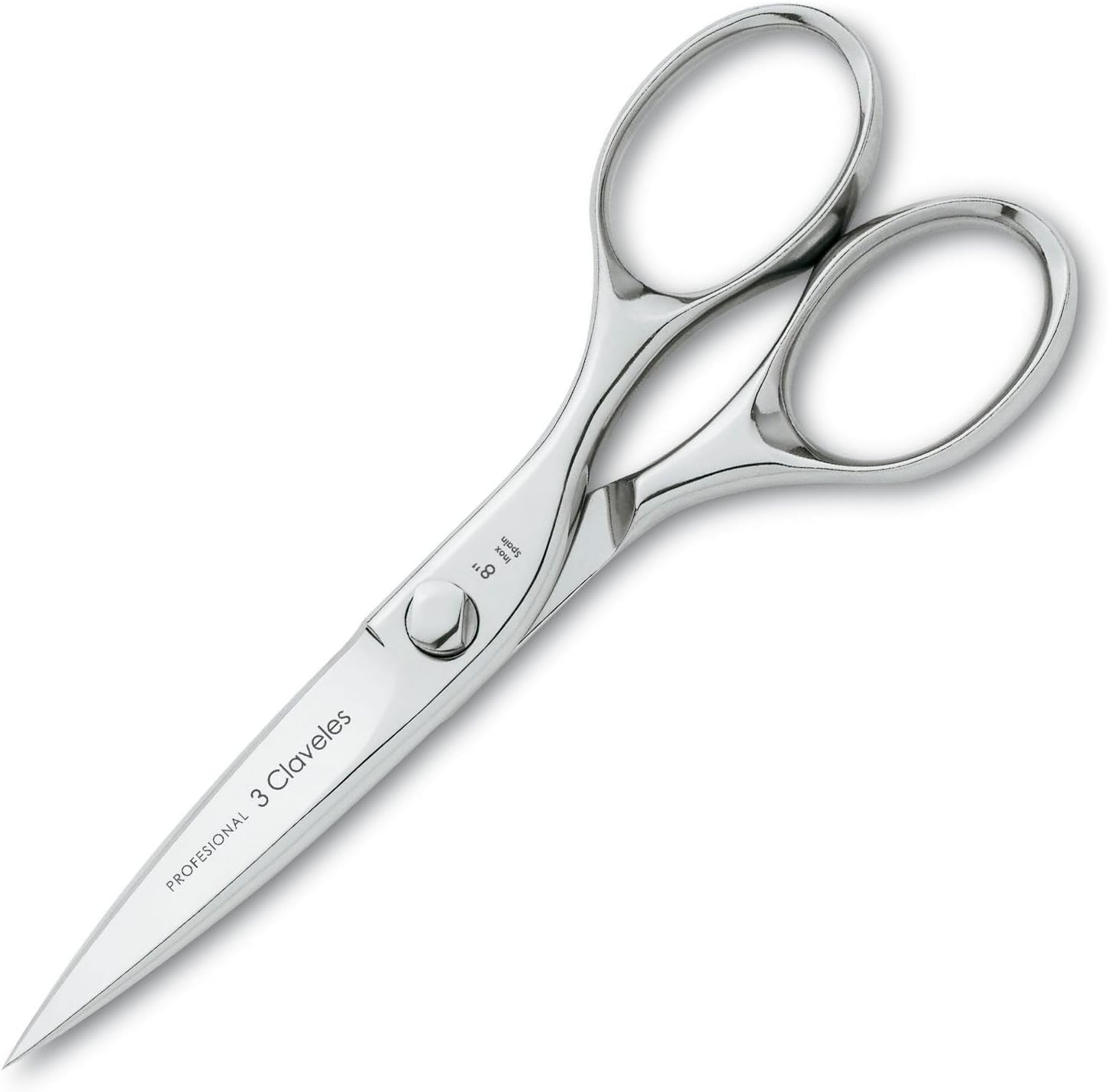 3 Claveles Tijeras Cocina Multiusos, Acero Inoxidable, Brillo, 20 cm