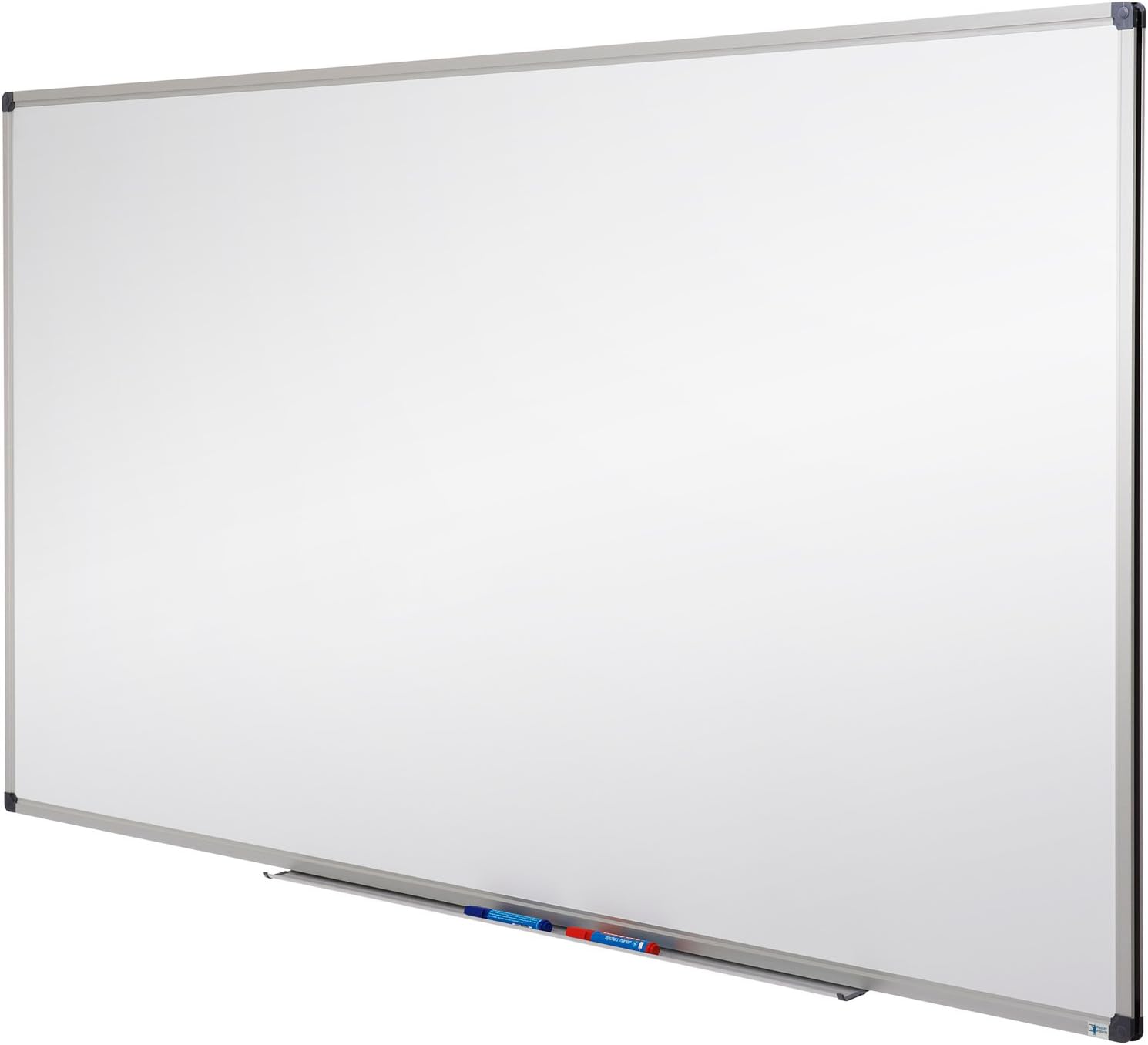 MOB Pizarra blanca magnética 115 x 85 cm con marco de aluminio y bandeja extraíble para rotuladores para oficina, hogar y escuela, pizarra magnética, resistente a los arañazos y borrable en seco