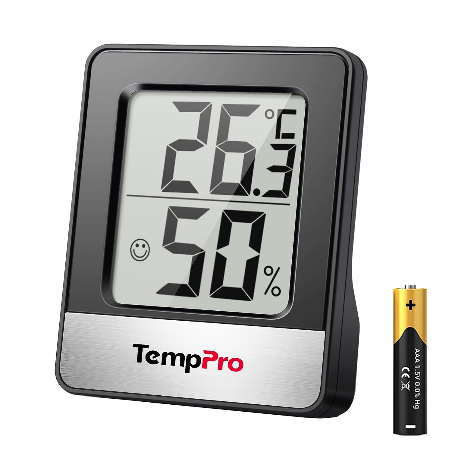 TempPro TP49 Pequeño higrómetro digital, termómetro de interior, Blanco