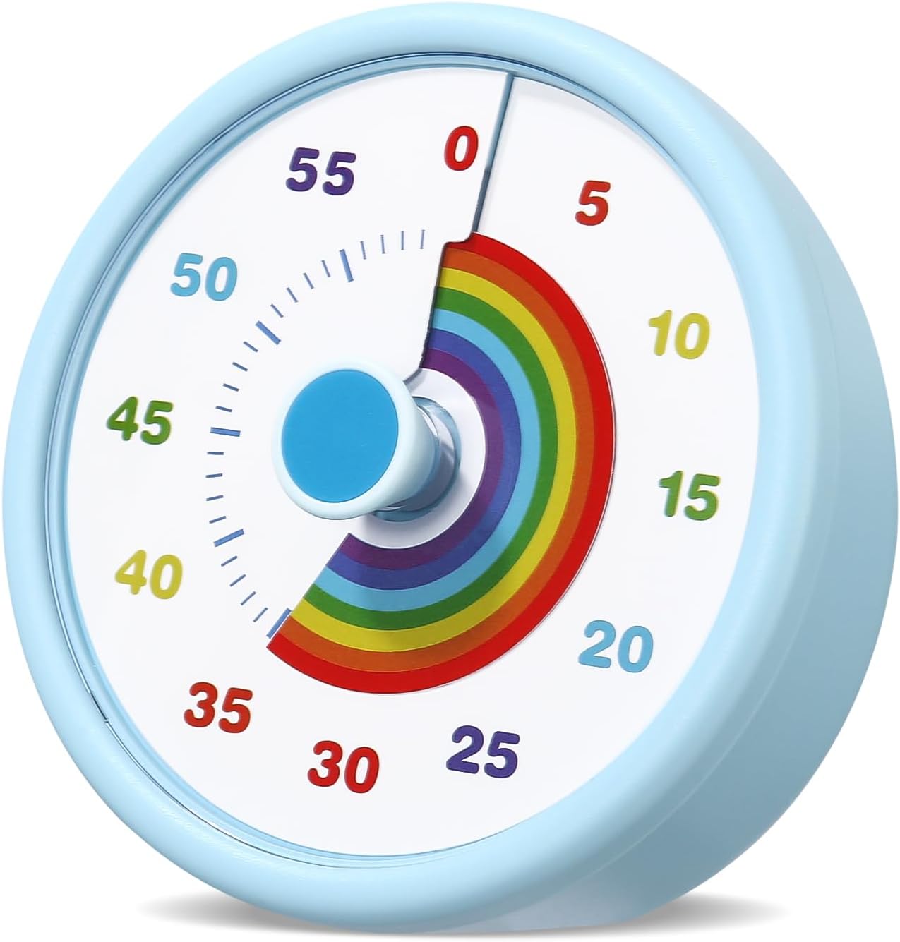 Temporizador Visual Cuenta Regresiva de 60 Minutos Rainbow Temporizador Niños, Silencioso, Herramienta de Gestión del Tiempo para Niños y Adultos,para Aula Escuela Oficina Cocina (Azul)