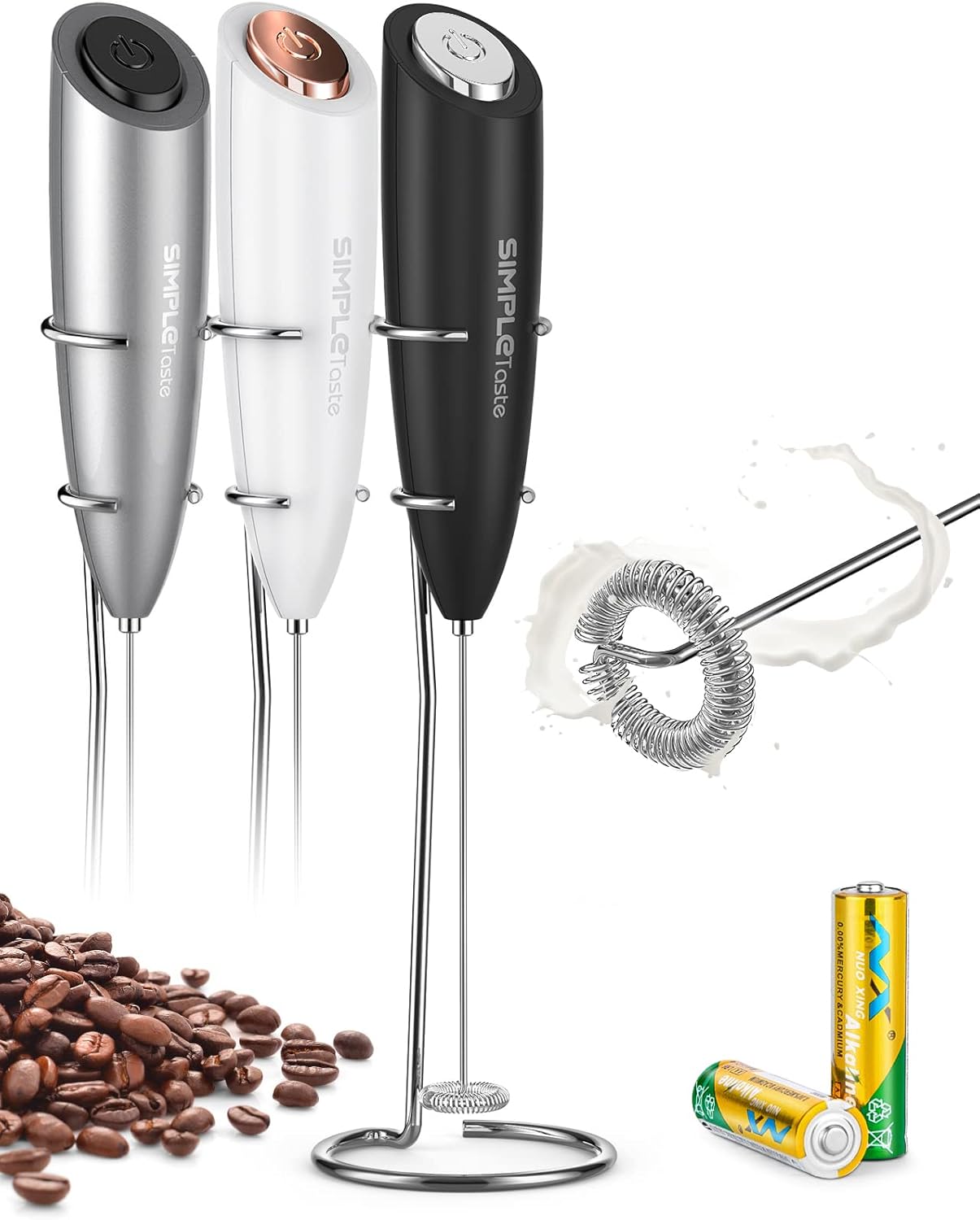 SIMPLETASTE Espumador de Leche Eléctrico de Mano