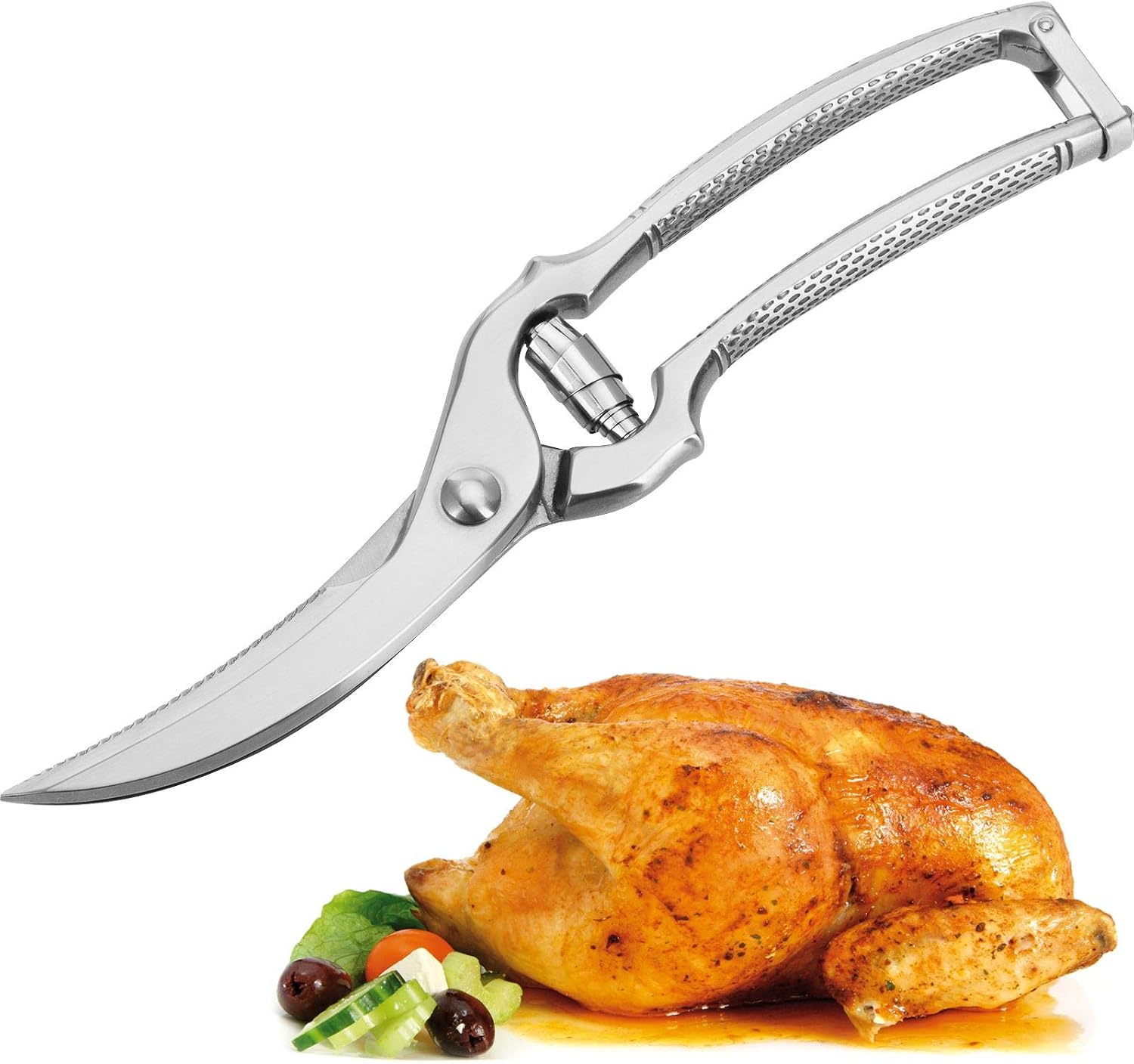 Westmark Tijeras para aves, Mecanismo de resorte, Longitud de la hoja de corte: 7 cm, Acero inoxidable, Pulido, Classic, Plateado, 13712260