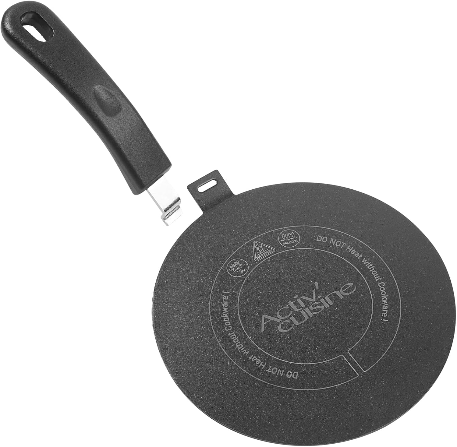 ACTIV CUISINE Adaptador de inducción de disco placa de 14 cm de difusión de calor de acero inoxidable, difusor de inducción Moka para utilizar cafeteras y utensilios de cocina, Negro