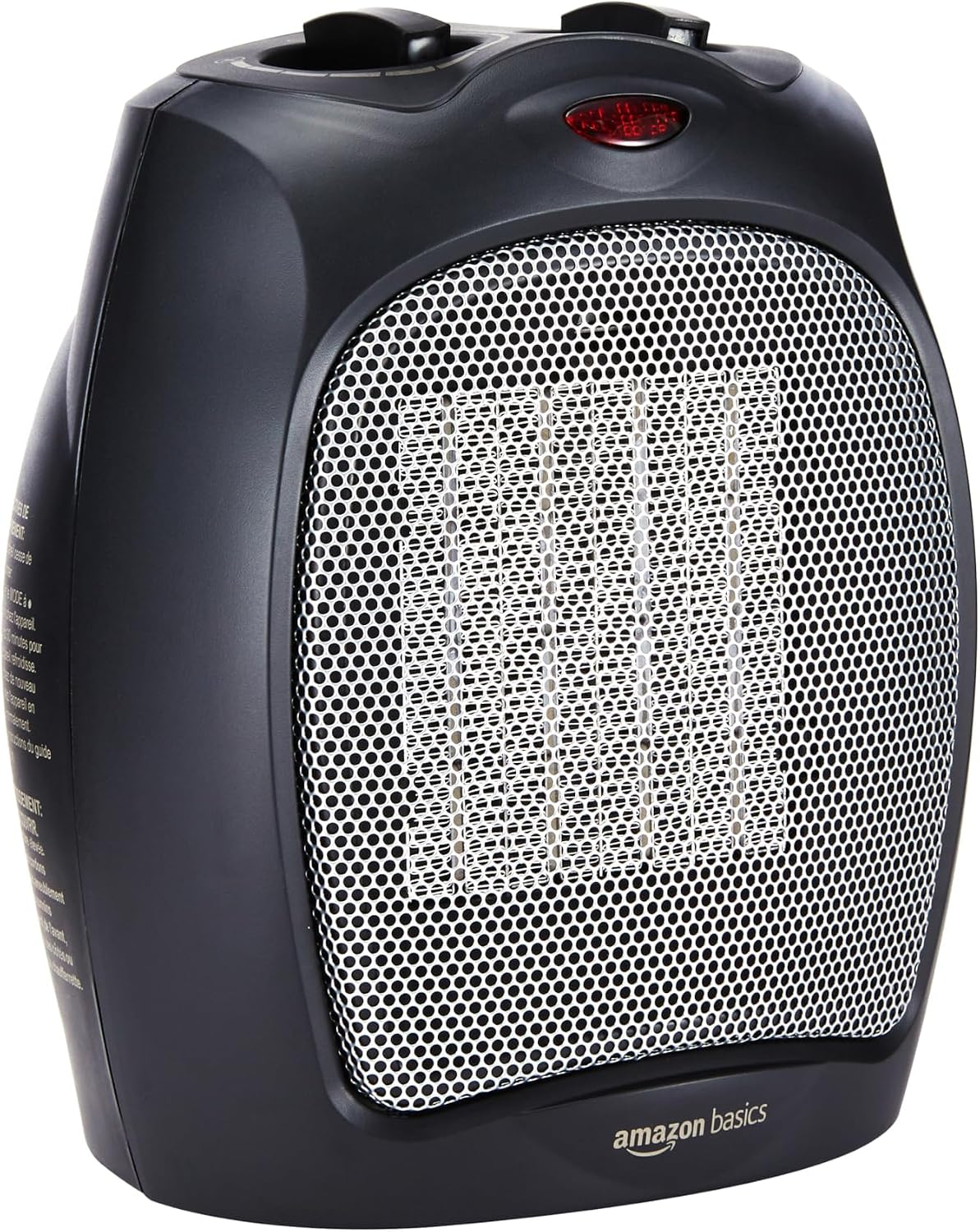 Amazon Basics Calefactor de cerámica oscilante, 1800 W, con termostato ajustable, Plateado