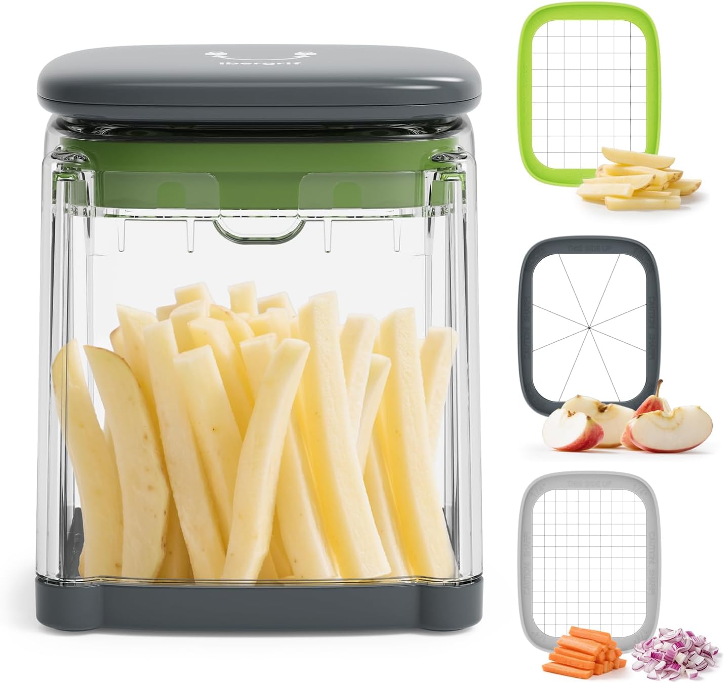 Ibergrif M523 Cortador de Patatas Cortador de Verduras 3 en 1
