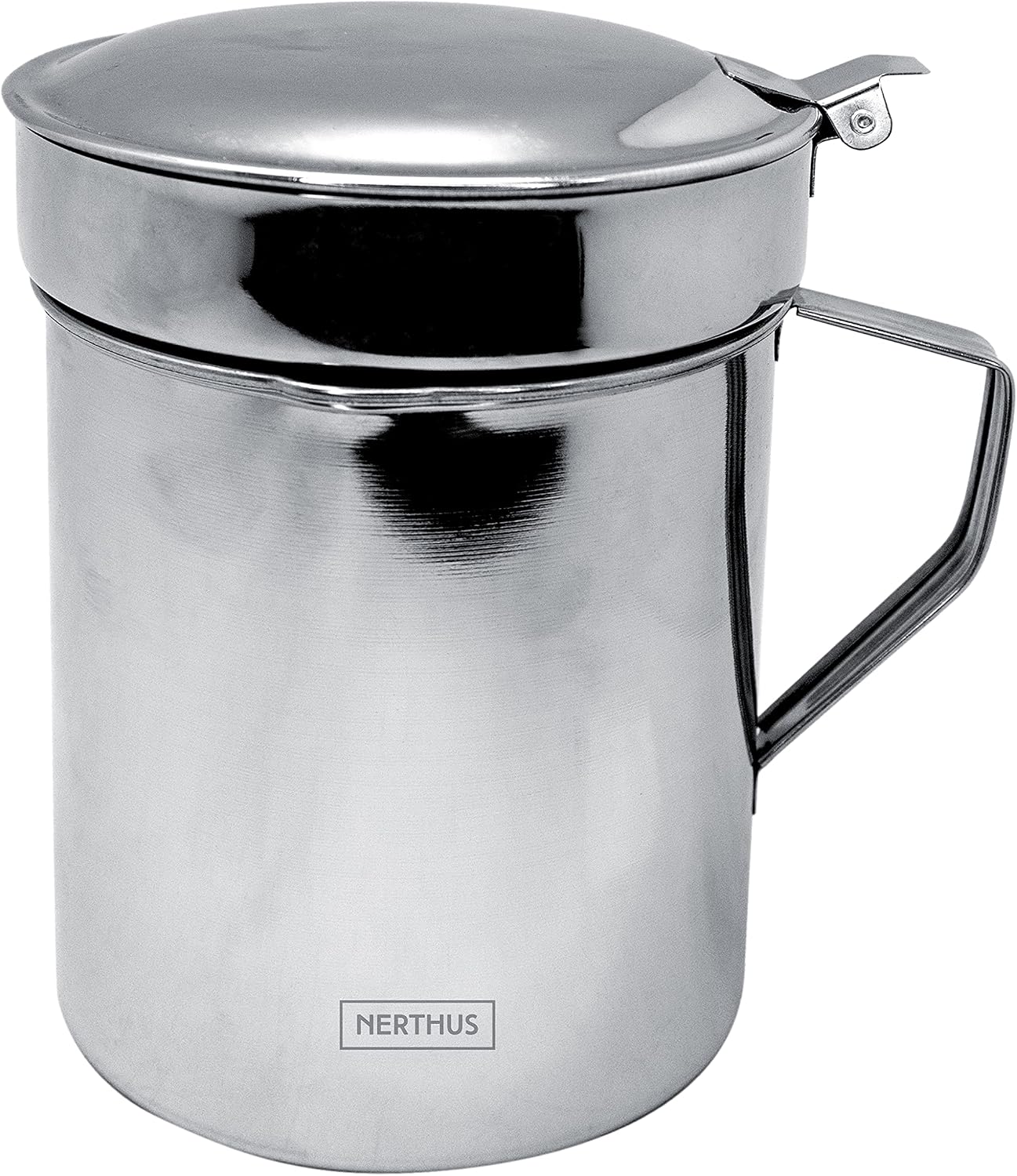 Nerthus Grasera de Acero Inoxidable 425 ml con Filtro y Boquilla