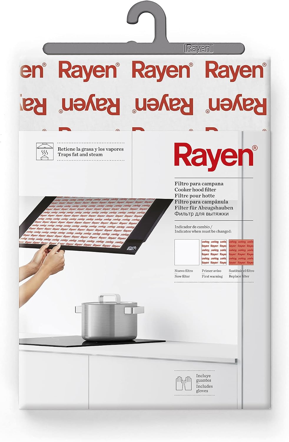Rayen | Filtro para Campana | Retiene Grasa y Vapores | Adaptable | Incluye Guantes | Medidas: 57 x 47 cm