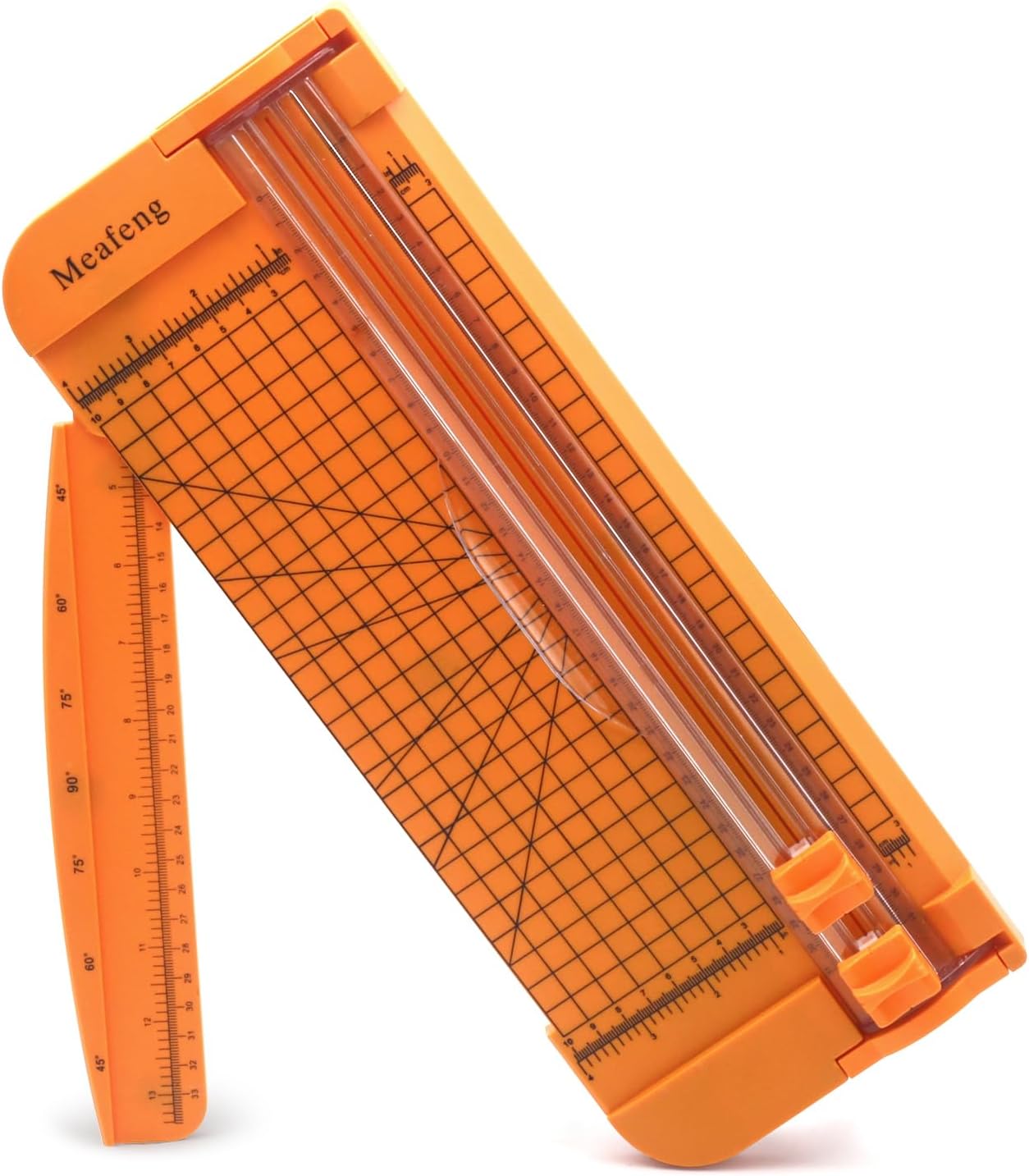 Meafeng 8 Piezas Cuchillas de Repuesto para Cortador de Papel con Diseño de Seguridad Automático para Recortador de Papel A4 A5, Naranja
