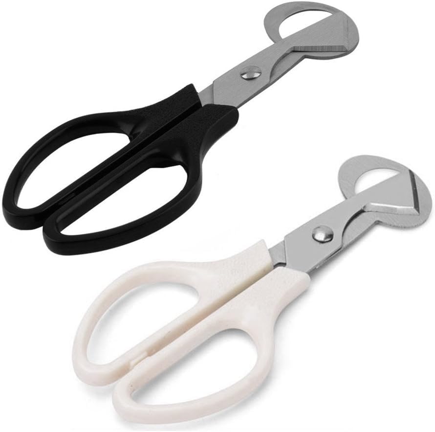 2 Piezas Tijeras Huevos Codorniz, LYHURK Tijeras Huevos De Codorniz, Cortador De Huevos De Codorniz, Corta Huevos Codorniz Abridor Huevos De Codorniz, Cuchillas De Acero Inoxidable (Blanco y Negro)
