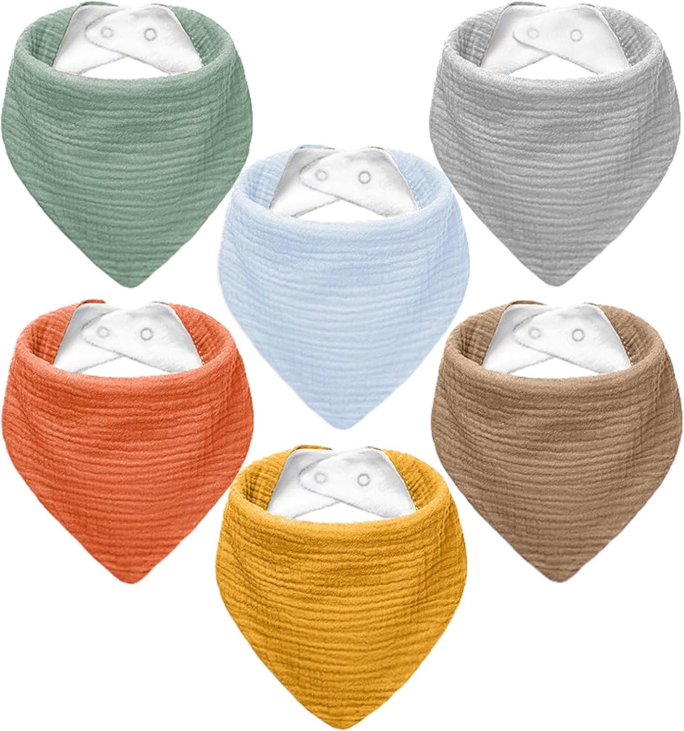 NISXABEBE Baberos bebé recién nacido bandana de muselina unisex, 6 unidades