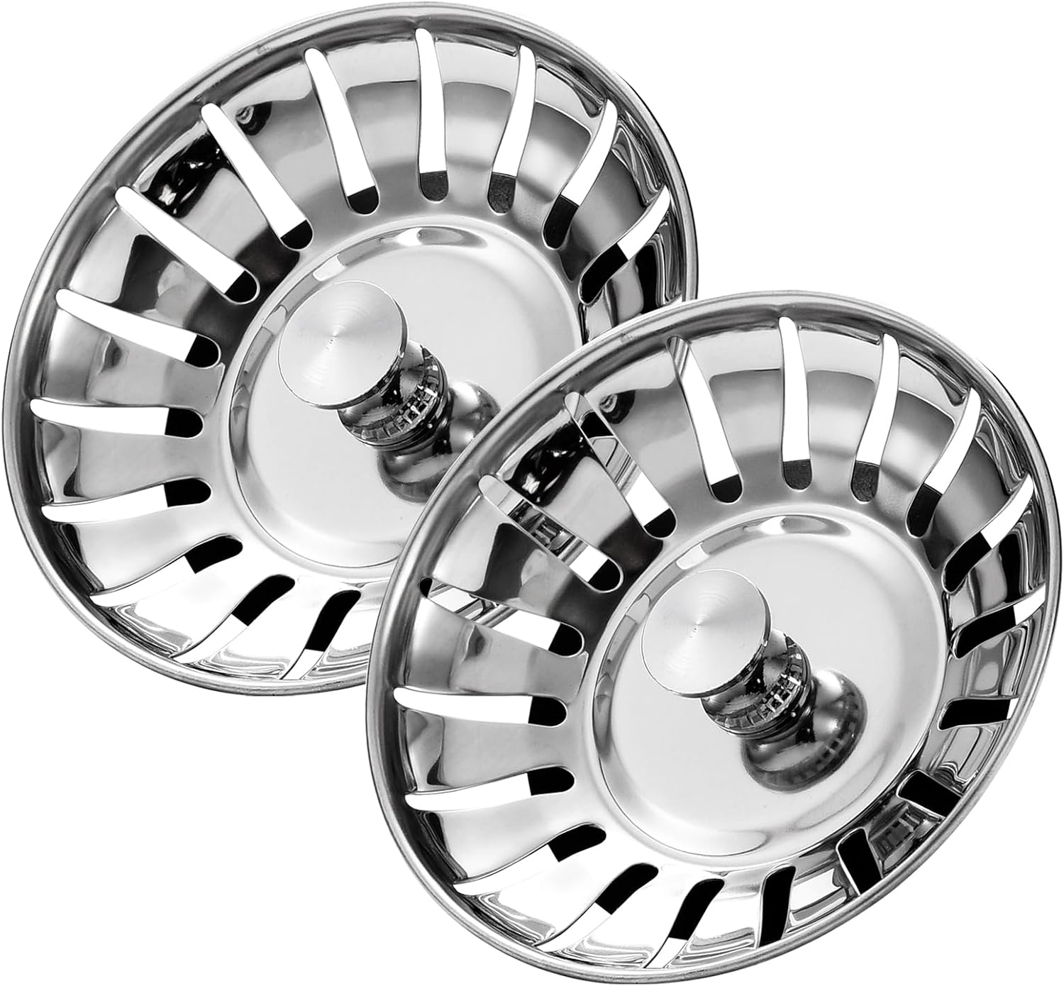 Tomario 84mm Upgraded Kitchen Sink Plug Strainer Coladores de Acero Inoxidable Espesos Tapones de Fregadero de Repuesto para Recoger la Comida, Fregaderos Diámetro del Agujero 84-85mm