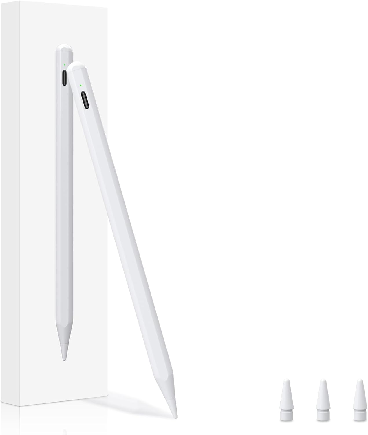 Lápiz para Apple iPad 2018-2025, Carga Rápida 15 Min, Compatible con iPad 6/7/8/9/10/11, iPad Air 3/4/5, iPad Pro 11/12.9/13, iPad Mini 5/6, Rechazo de Palma, Precisión de Píxel