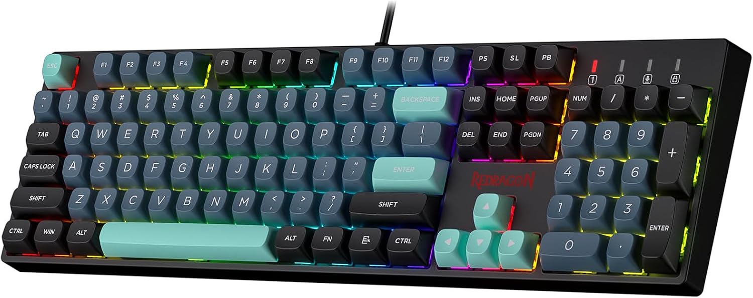 Redragon K582 SE Teclado Gaming RGB con Cable Mecánico 104 Teclas US Layout