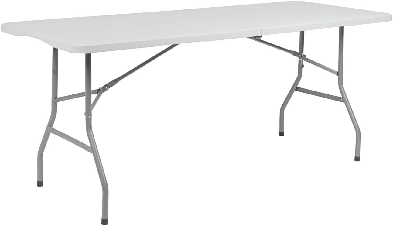 Mesa Catering Plegable Portátil Rectangular 180 cm Multiusos: Camping, Eventos en Espacios Exteriores o Interiores | Mesa Resina y Patas Acero | 4-6 Personas y Carga de 150kg