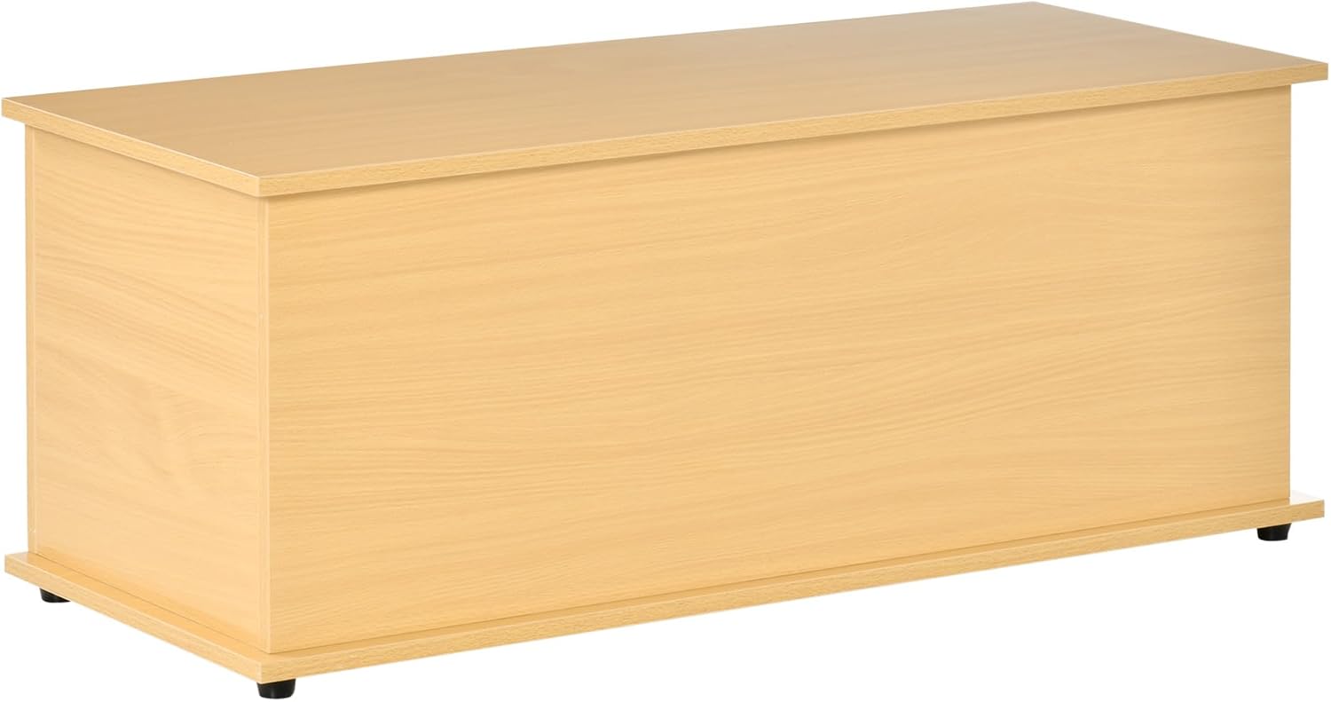 HOMCOM Baúl de Almacenaje 102L, Banco de Almacenaje, 80x40x45 cm, Blanco