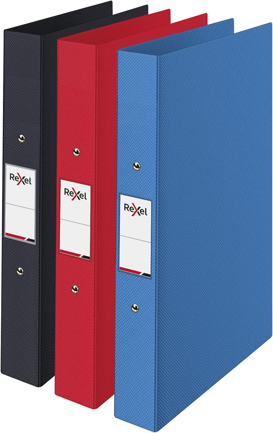 Rexel Choices, carpeta de anillas A4, lomo de 25 mm, capacidad para 190 hojas, carpeta de archivos, organización de documentos, azul, paquete de 3, 2115728