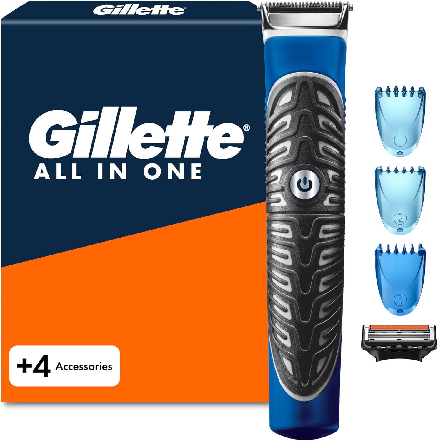 Gillette Fusion One Recortadora de Barba Y Afeitadora Corporal, Negro