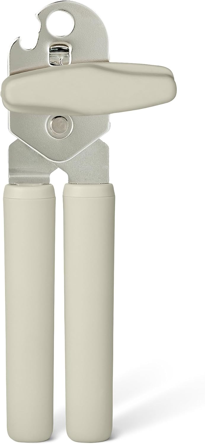 Amazon Basics Abrelatas Manual, Asa de Agarre Suave, Gris Lino