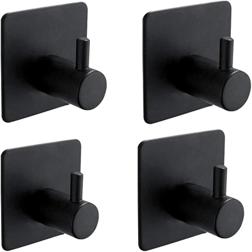 Ibergrif MK34251A, Ganchos Acero, Soporte de Pared para Toallas de Baño, Colgador Cocina, 4 Piezas, Acero Inoxidable, Plata