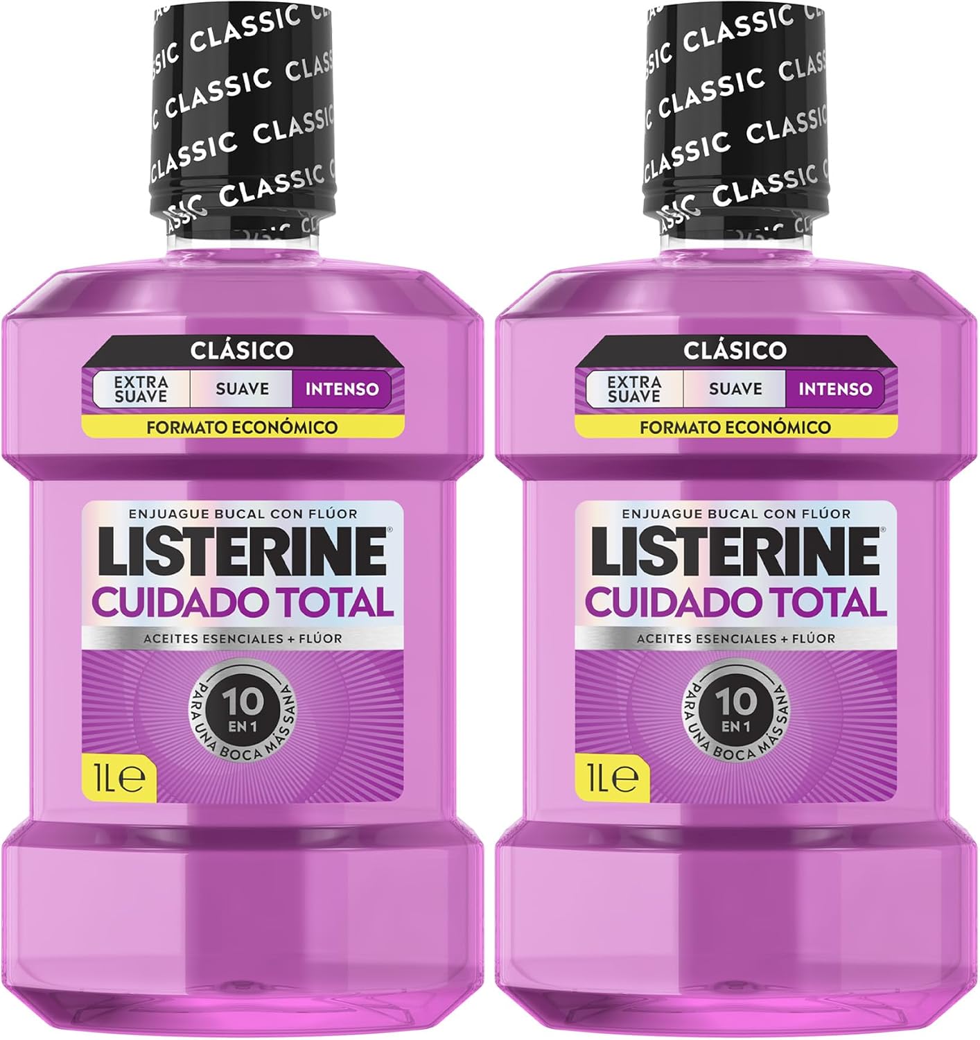Listerine Cuidado Total Enjuague Bucal con Flúor, 1 L, 2 uds