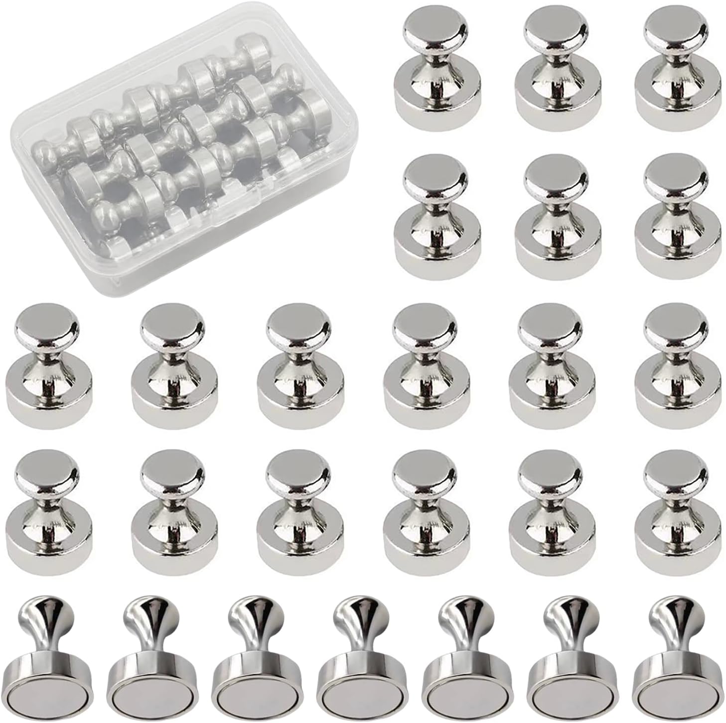 25 Piezas Imanes Neodimio, 12X16mm Imanes Pizarra, Imán Redondo Pequeño Fuerte para Pizarra Tablero Tablón de Anuncios Magnetico Refrigerador Mini Imán Portátil