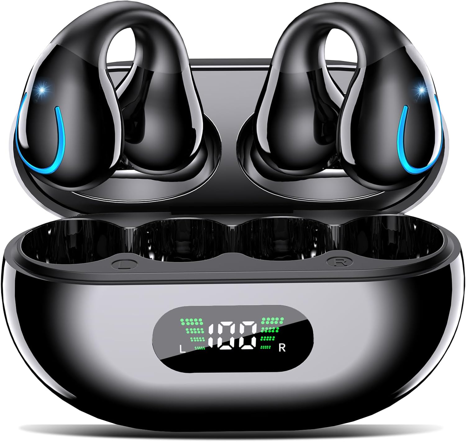 Auriculares Open Ear Bluetooth Deportivos, Clip Oreja, 80H, ENC, IPX7