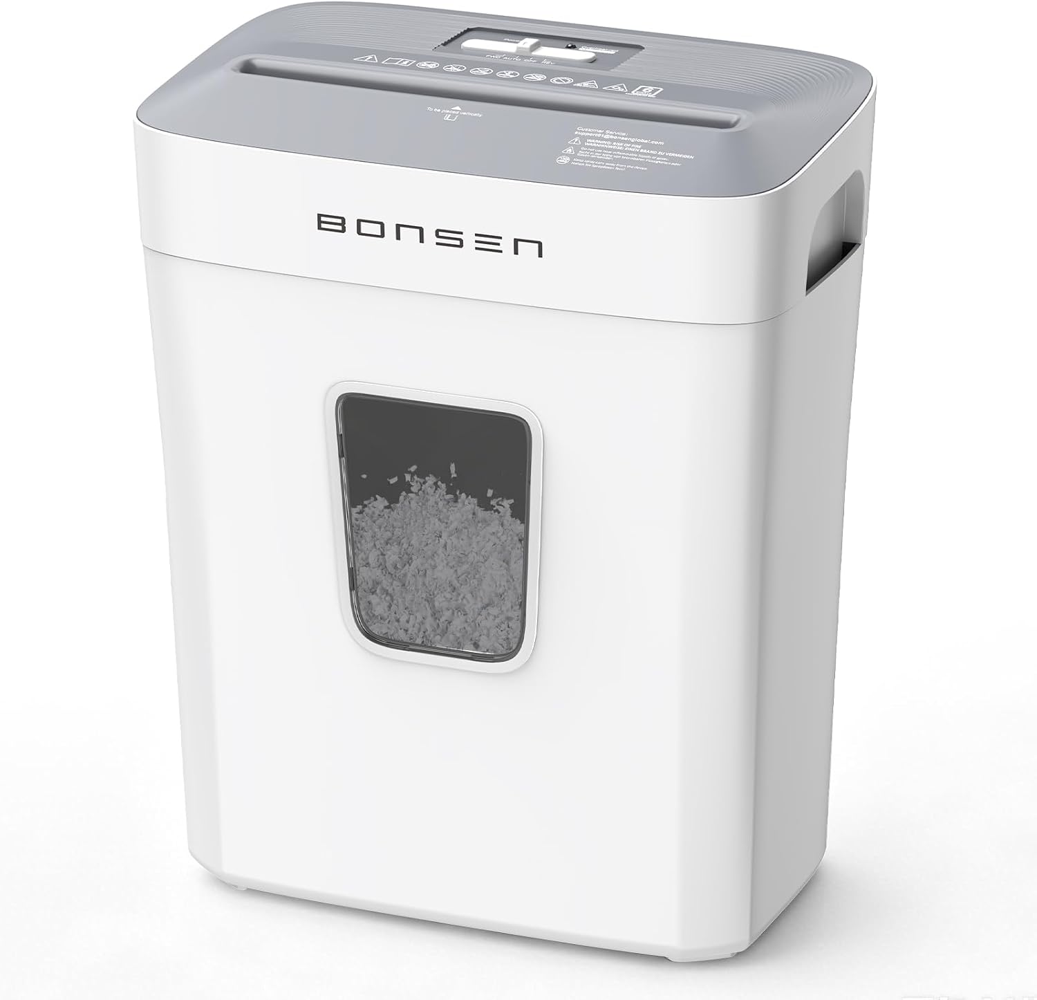 BONSEN Destructora de Papel Microcorte 12 Hojas, Silenciosa 60dB, S5211-W