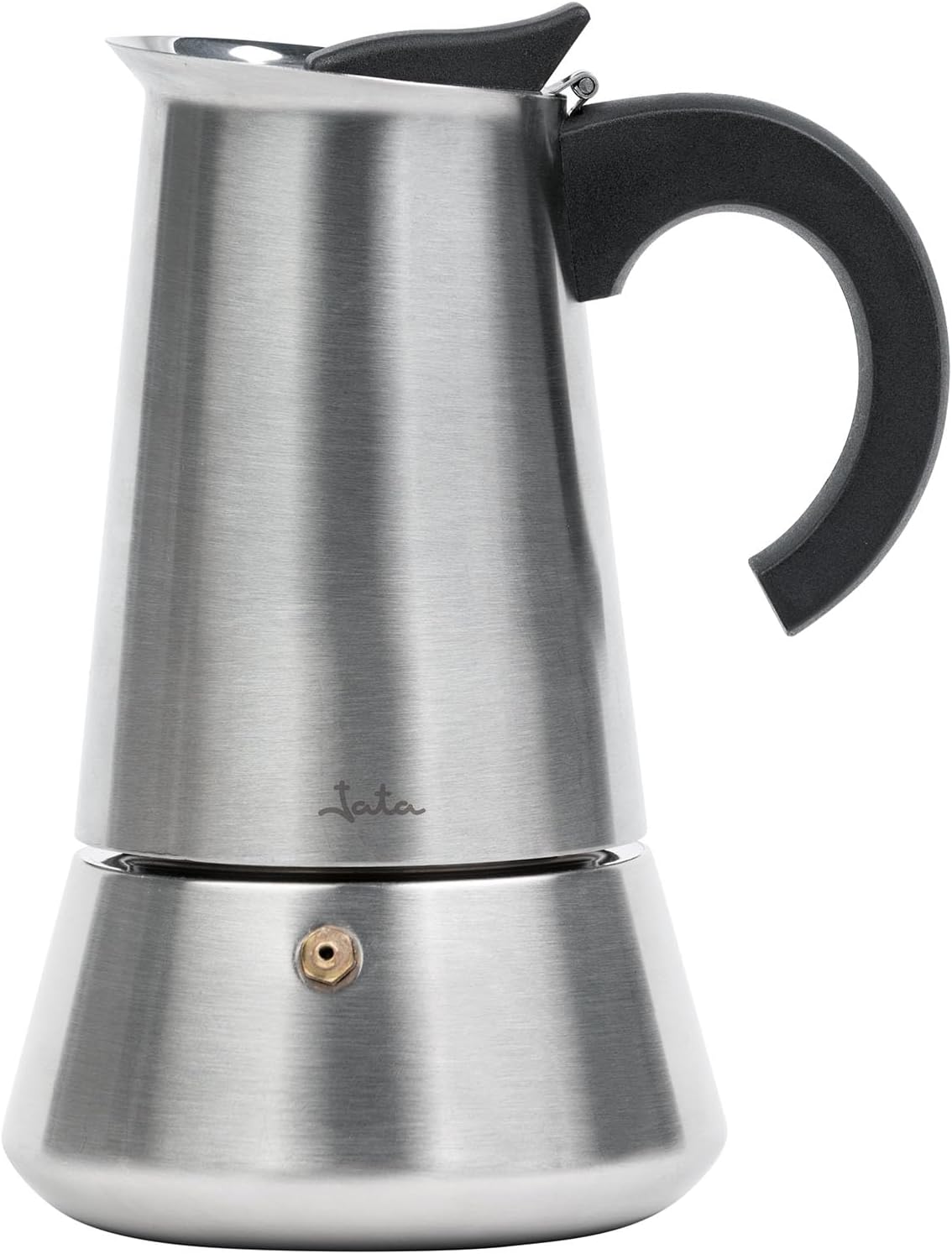 Jata CAX104 - Cafetera Italiana Inducción, Capacidad 4 Tazas, Apta para Todo Tipo de Cocinas, Cuerpo Acero Inoxidable