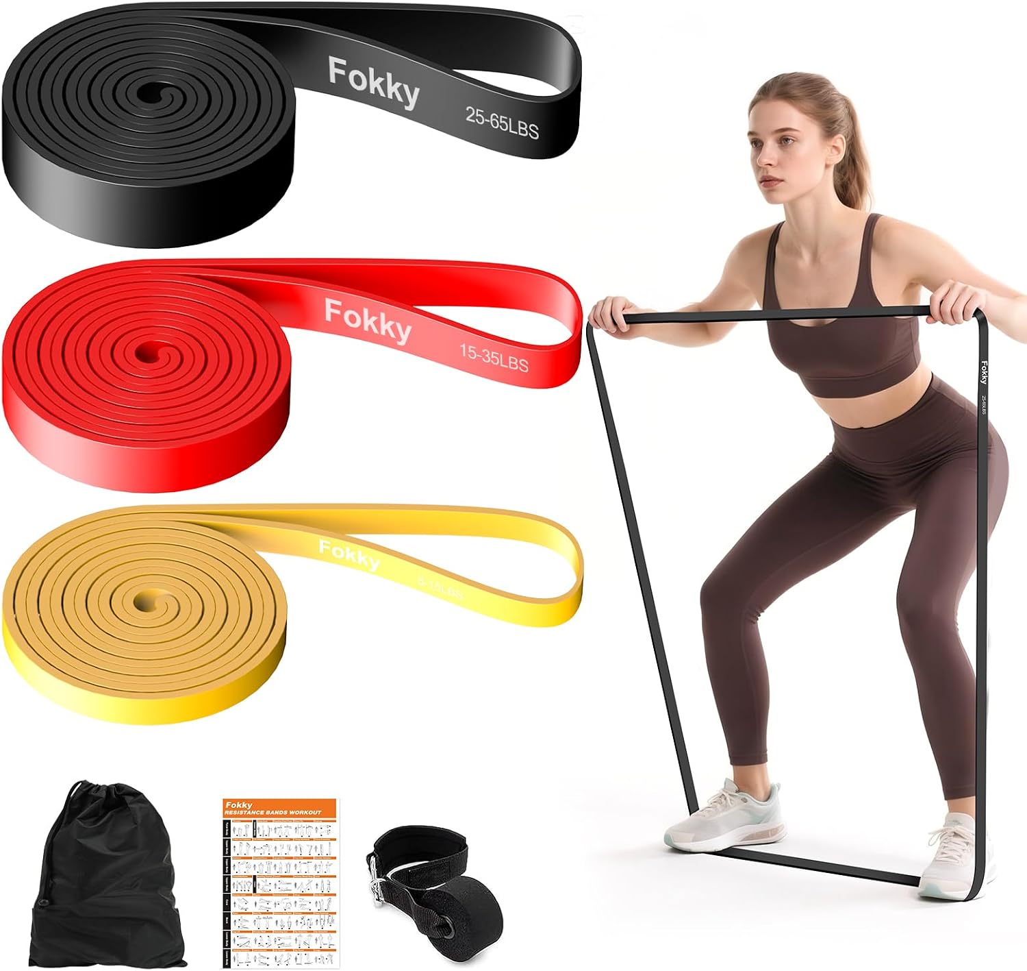 Fokky Gomas Elasticas Musculacion [Set of 3], 8-65LBS Bandas Elasticas