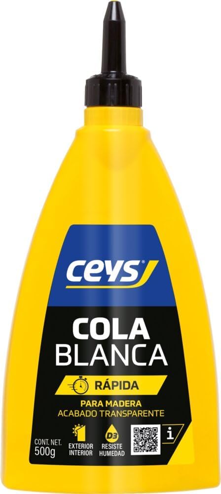 Ceys Cola Blanca Rápida para Madera Acabado Transparente 500 g